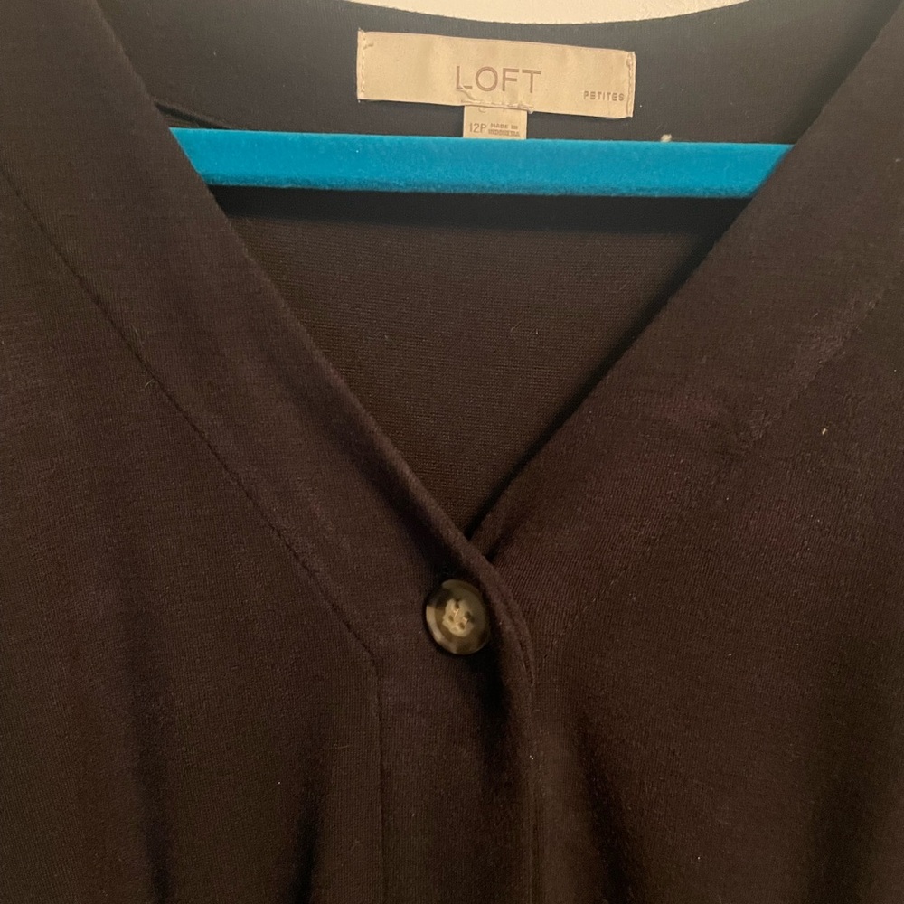 LOFT Classic Black V-Neck Dress